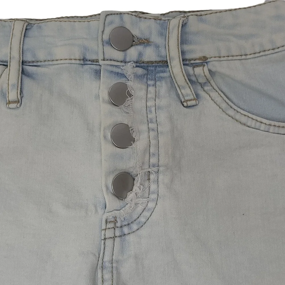 Wild Fable Jean Shorts Womens SZ 4 Light Wash High Rise Blue Button Fly Y2K